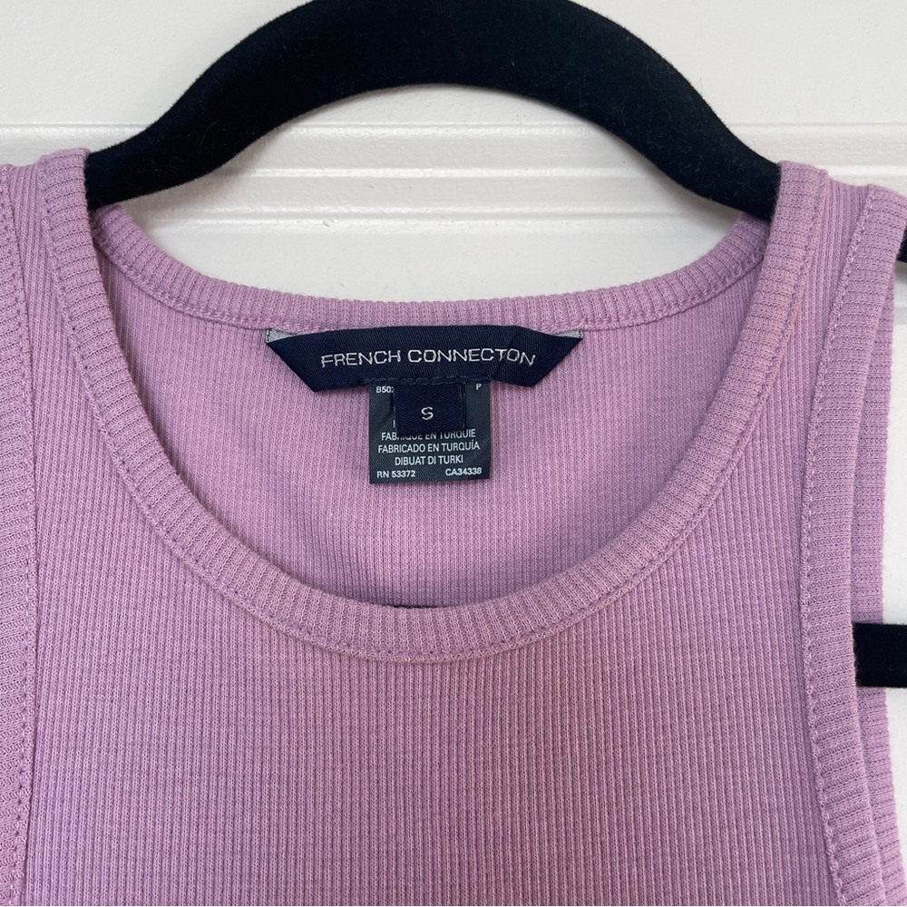 French Connection Rasha Ribbed Tank Midi Dress Small Purple - Picture 2 of 4
